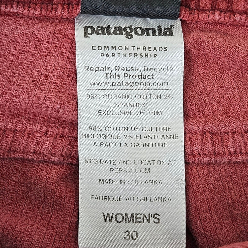 Patagonia Womens Organic Cotton Fitted Corduroy Pants Size 30 Stretch Gorpcore - Picture 9 of 16